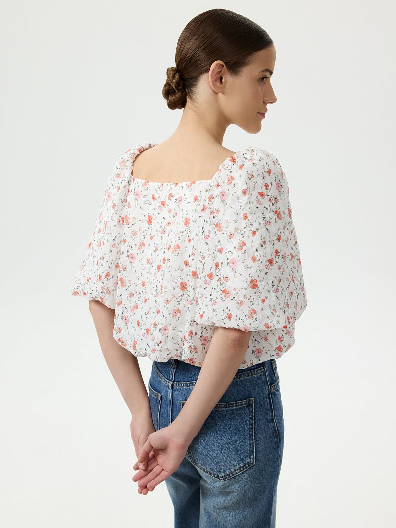 Блуза из лиоцелла с цветами