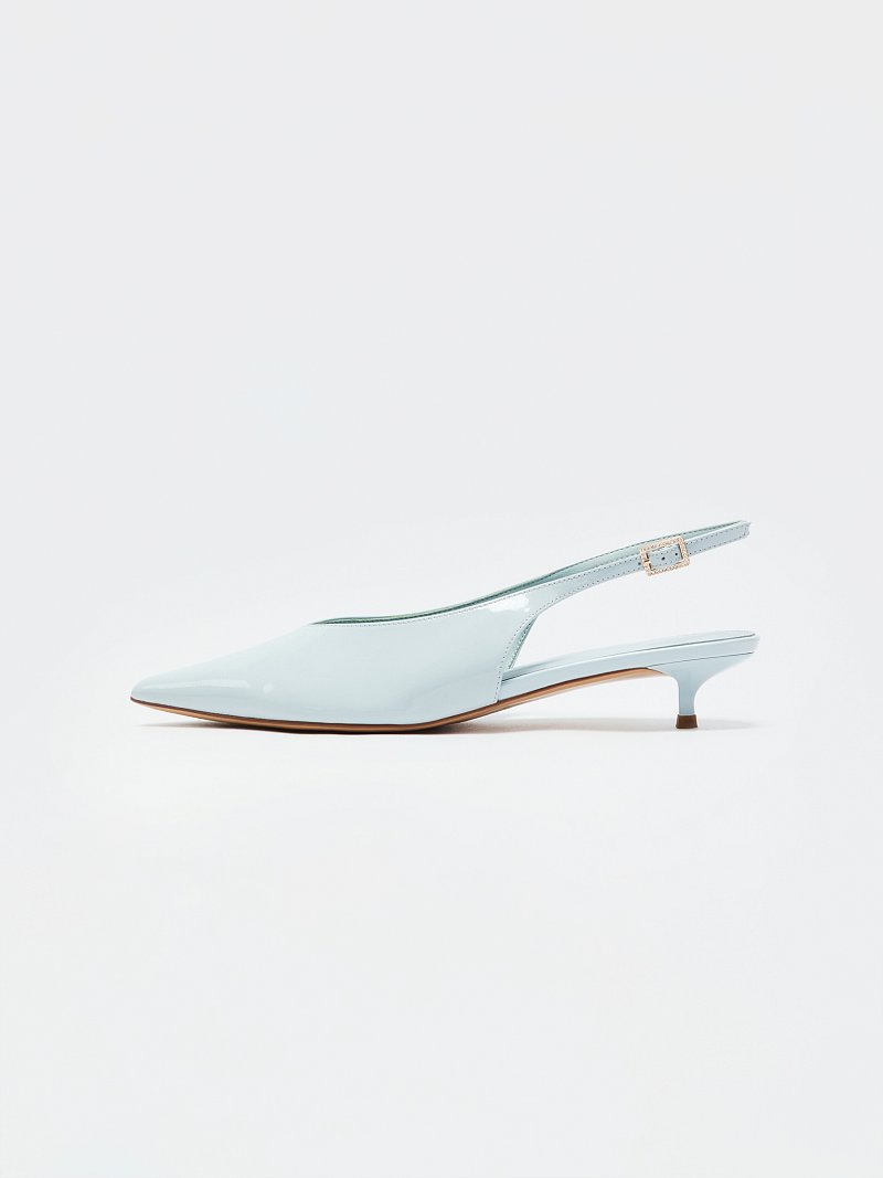 Лаковые туфли с открытой пяткой