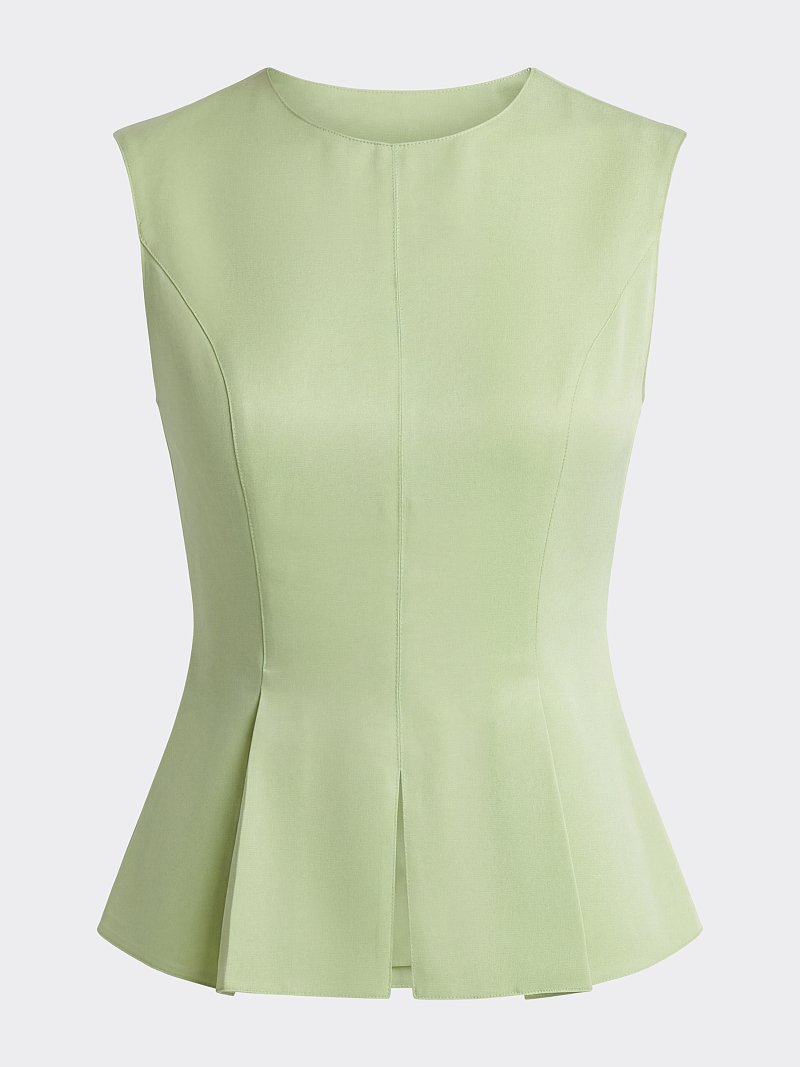 Атласный топ с баской