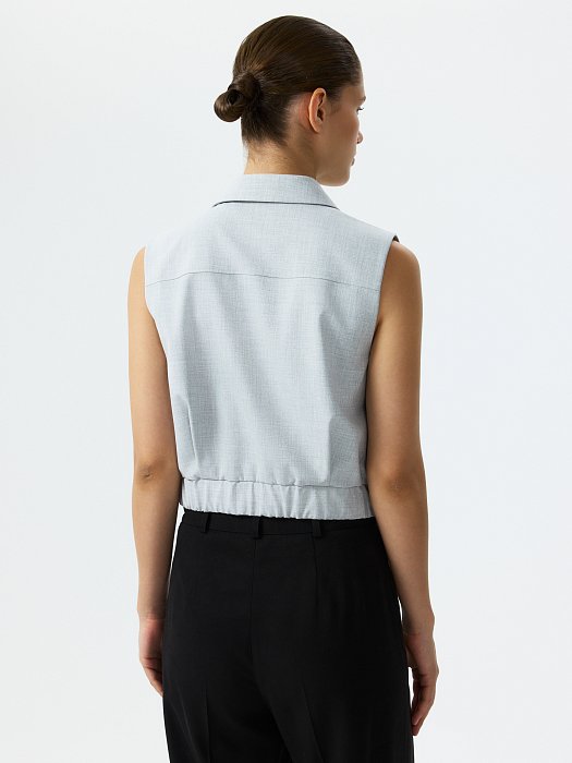 Укороченный жилет прямого кроя: фото №4