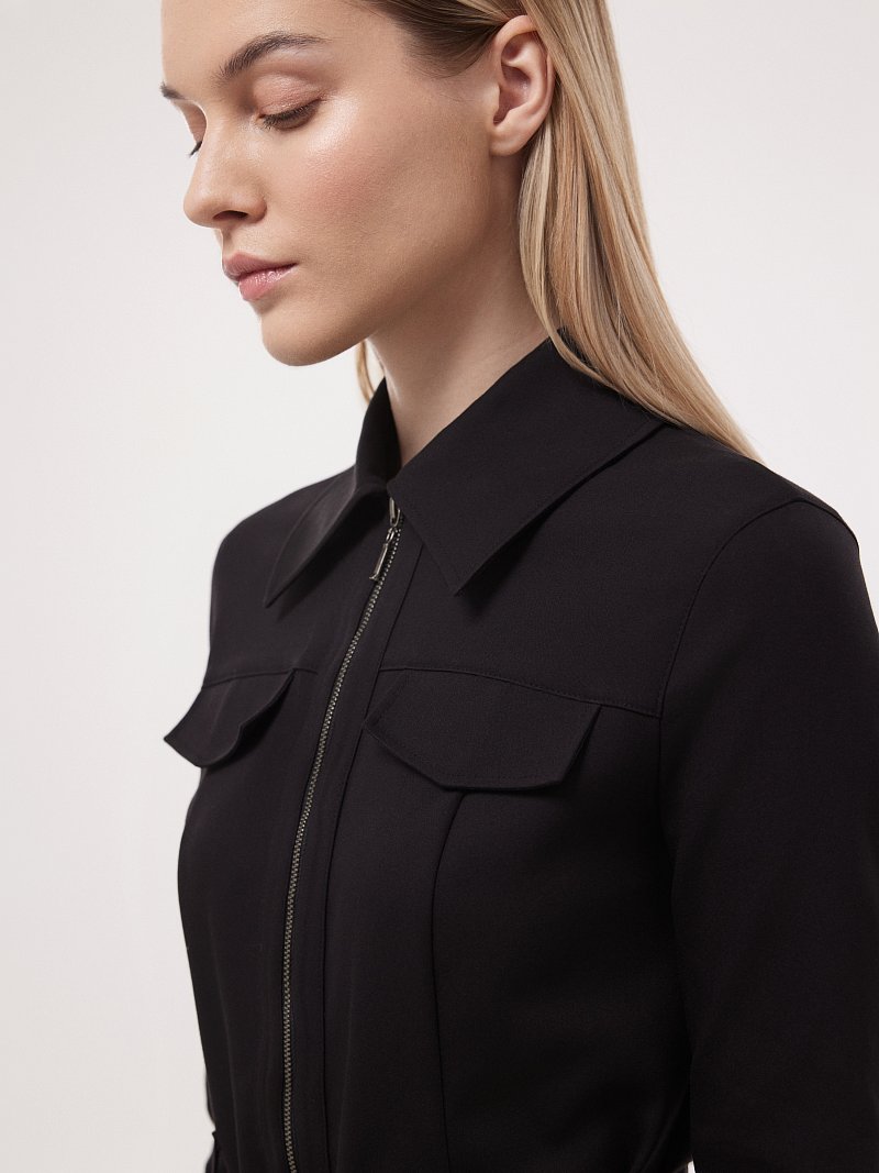 Трикотажное платье на молнии