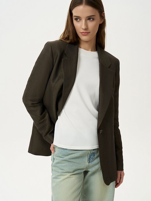 Прямой жакет изо льна: фото №4