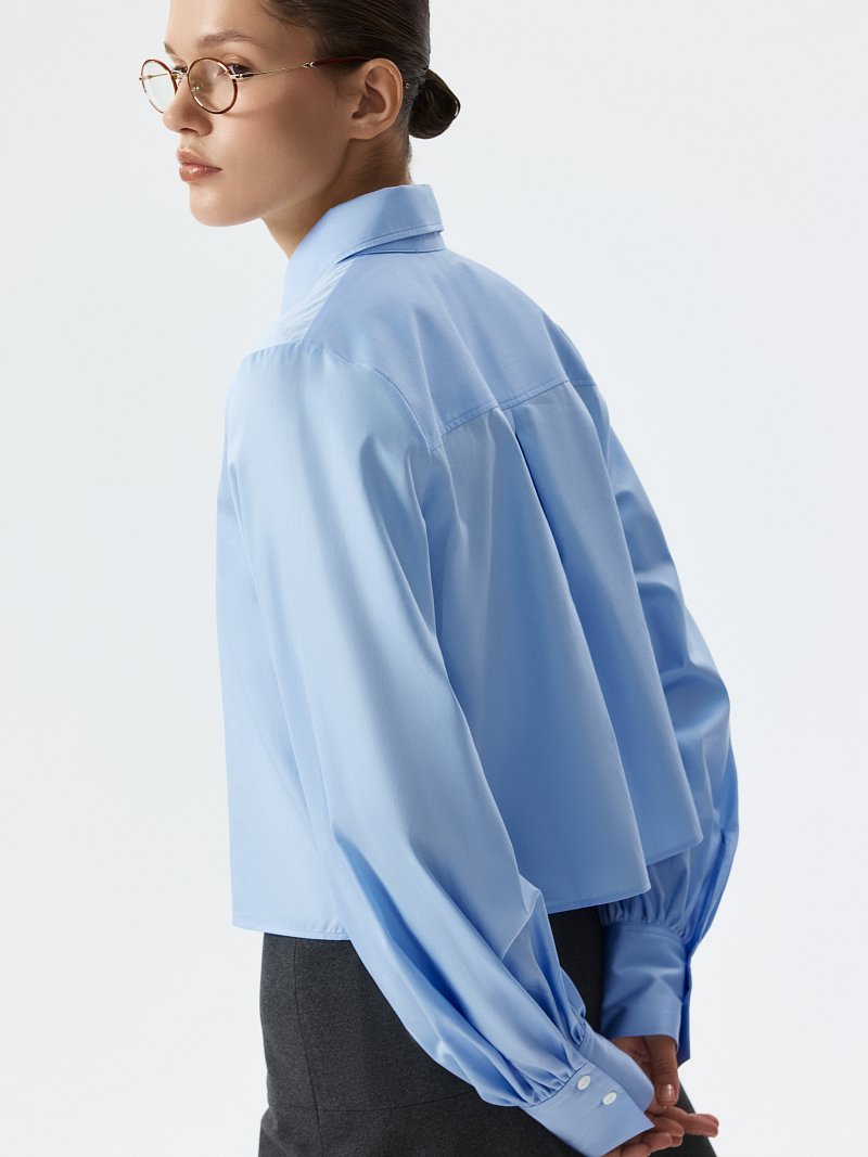 Укороченная рубашка из хлопка