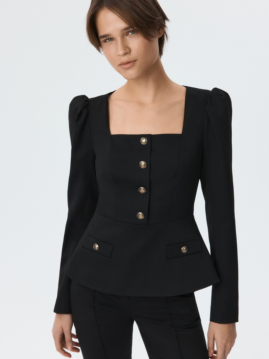 Приталенный жакет на молнии (Р158): фото №1