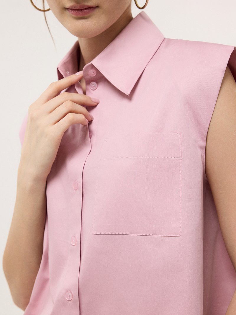 Хлопковая рубашка без рукавов