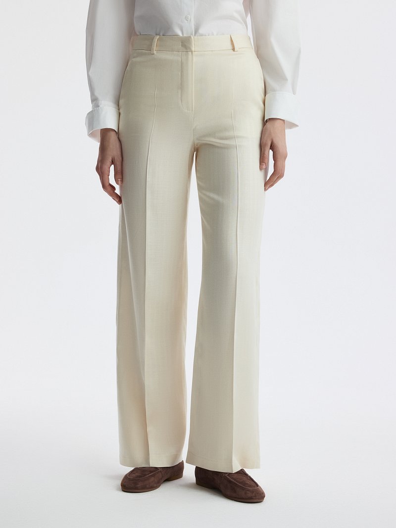 Брюки из тенселя и льна