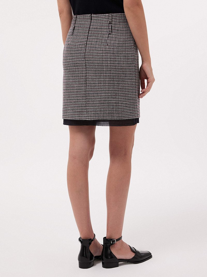 Юбка в «гусиную лапку»