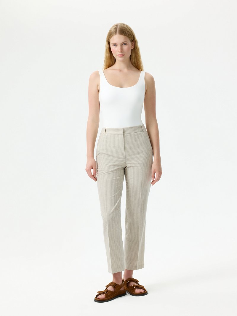 Укороченные брюки в полоску