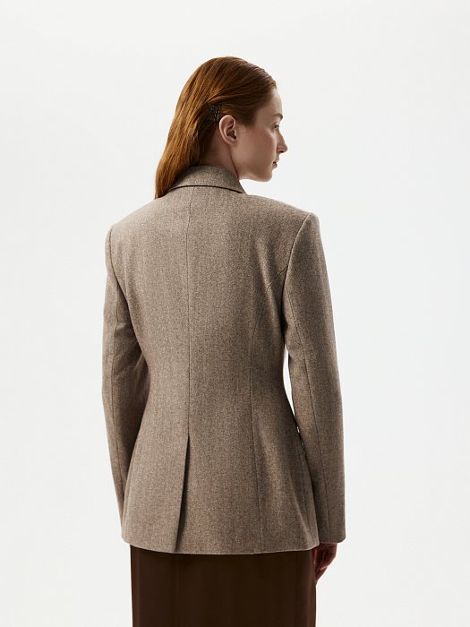 Жакет из твида «в елочку» (Р158): фото №3