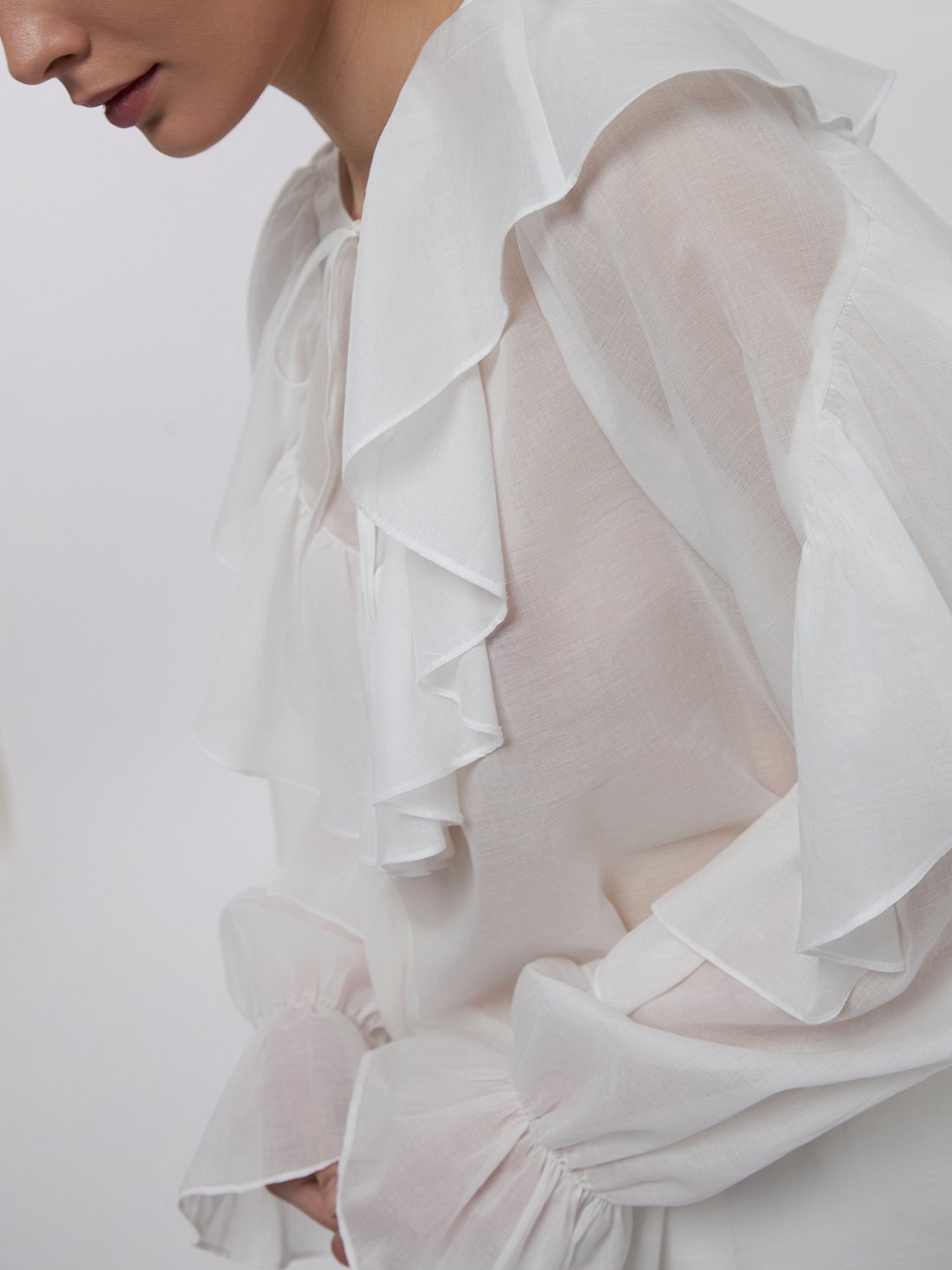 Прямая блуза с воланами: фото №1