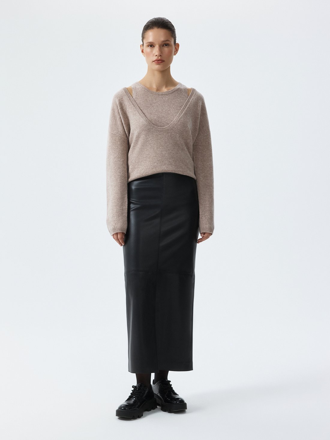 Юбка-макси из экокожи (Р158): фото №1