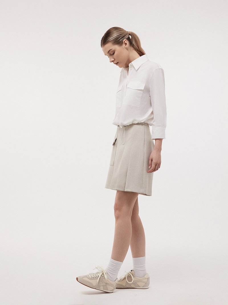 Укороченная рубашка с рукавами 3/4