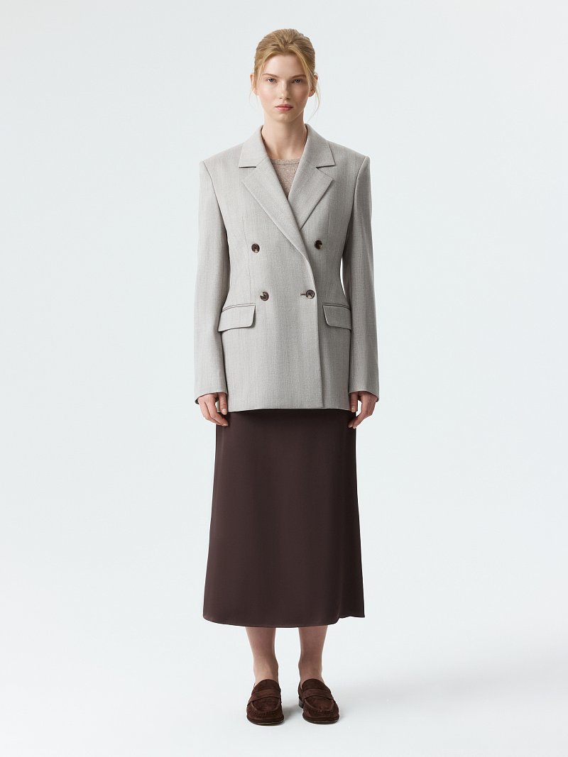 Двубортный жакет с шерстью (Р158)