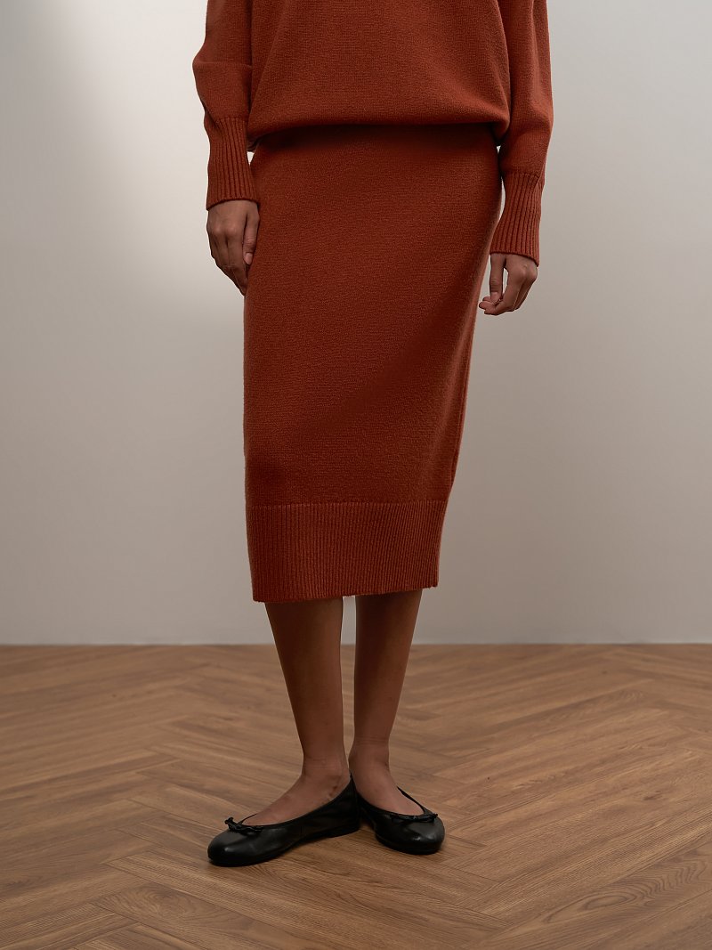 Юбка-миди из вязаного трикотажа