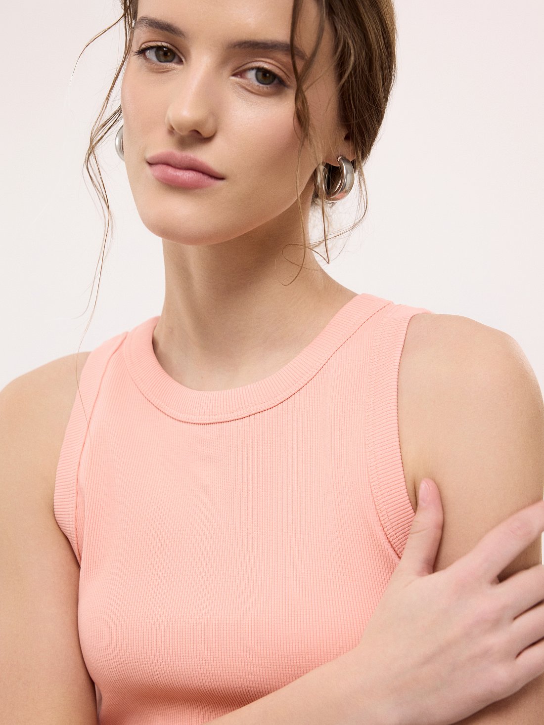 Однотонный топ из хлопка: фото №1