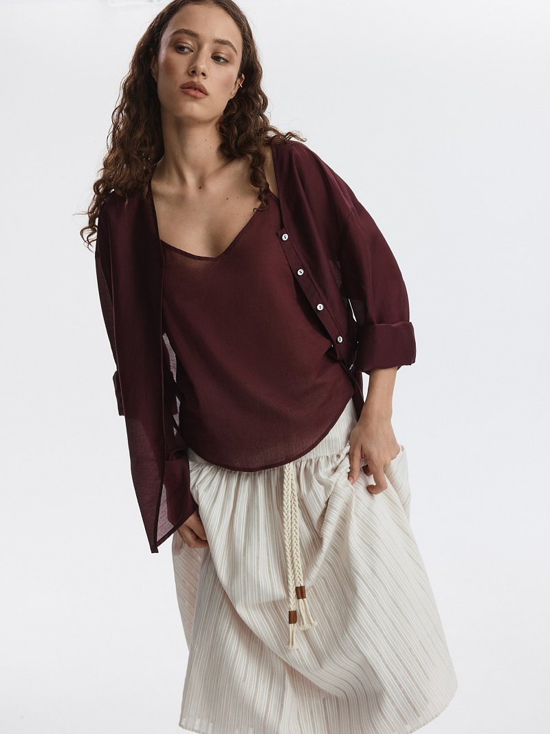 Юбка из хлопка и льна