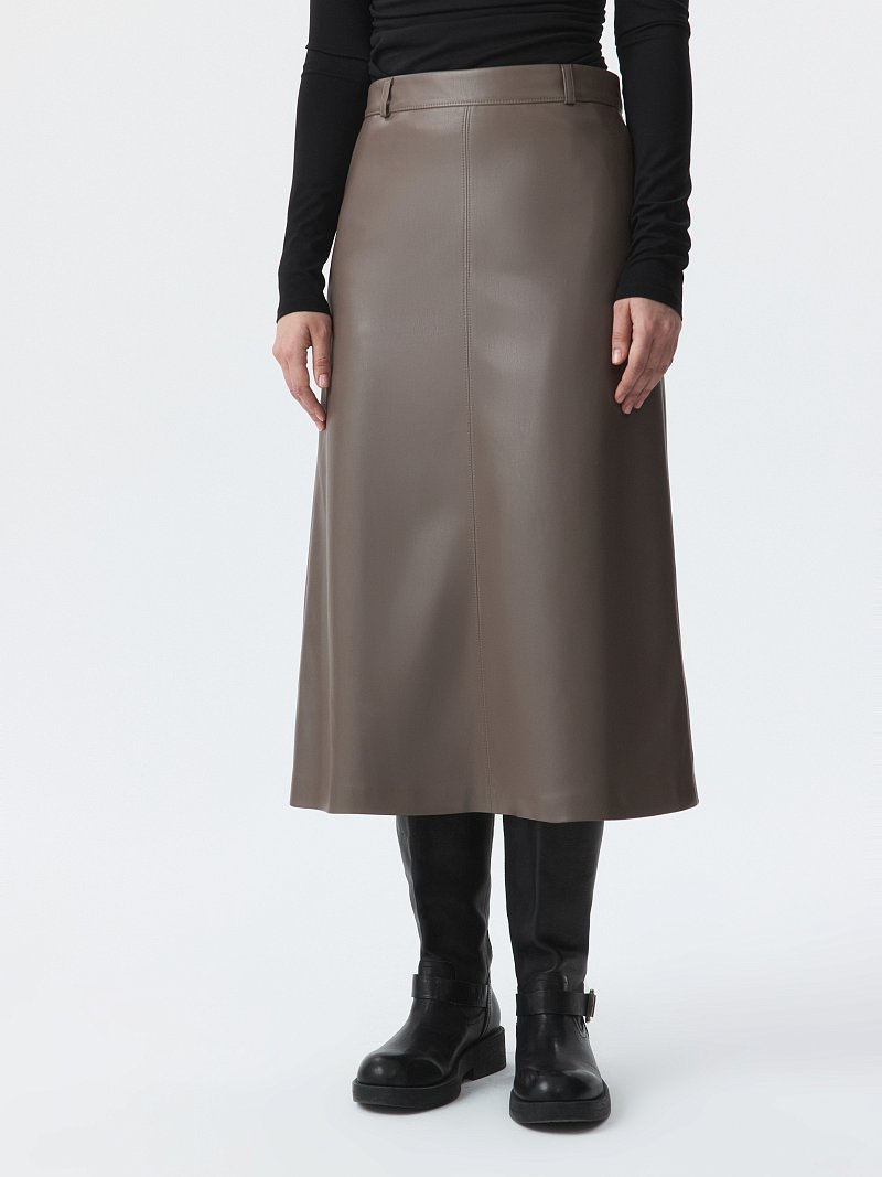 Юбка-миди из экокожи