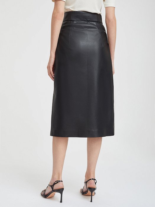 Юбка из искусственной кожи на пуговицах: фото №5