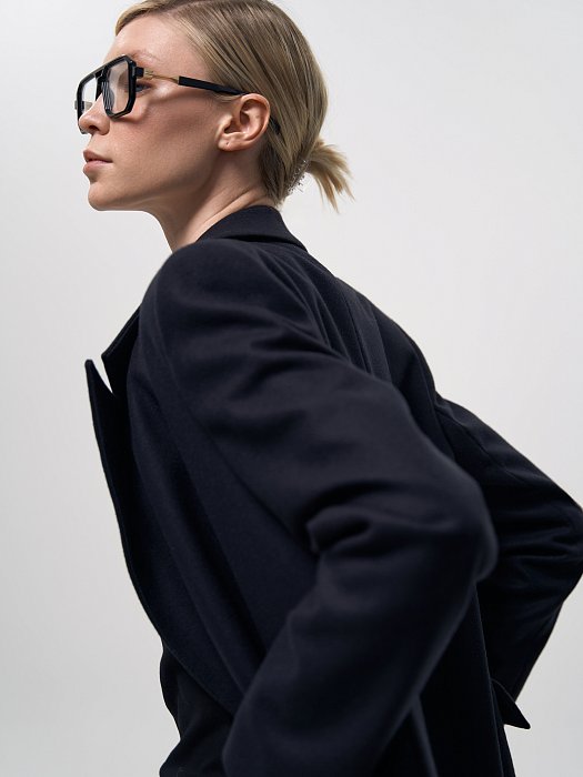 Удлиненное пальто из шерсти (Р158): фото №5