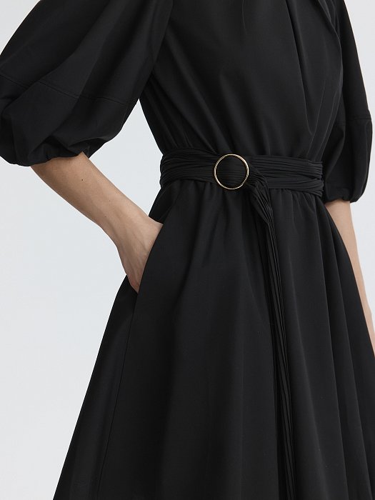 Платье из хлопка с поясом: фото №4