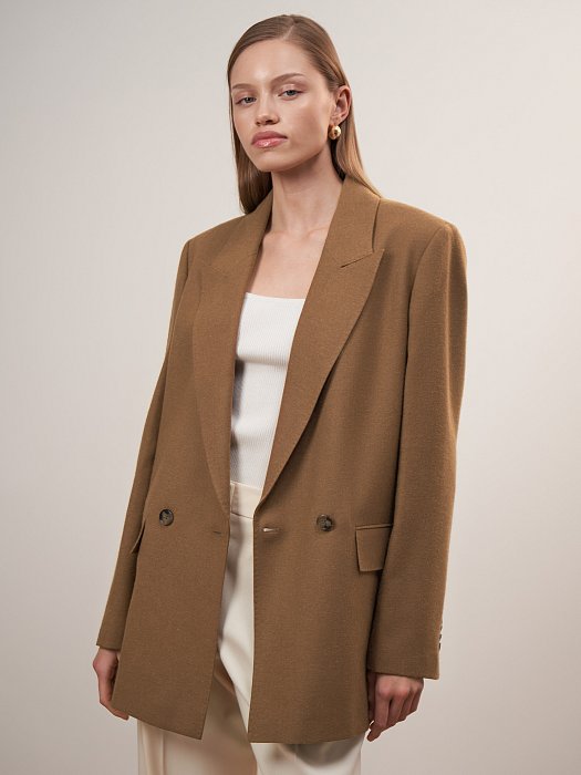 Прямой жакет из смесовой шерсти: фото №6