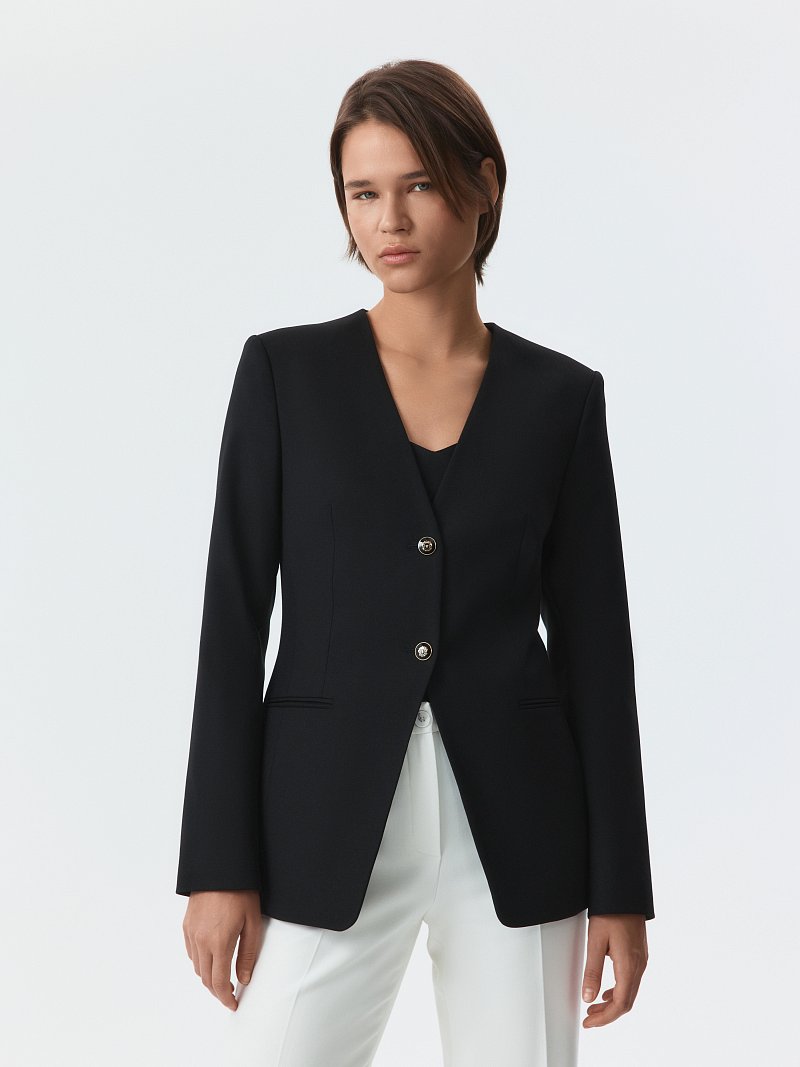 Приталенный жакет с шерстью (Р158)