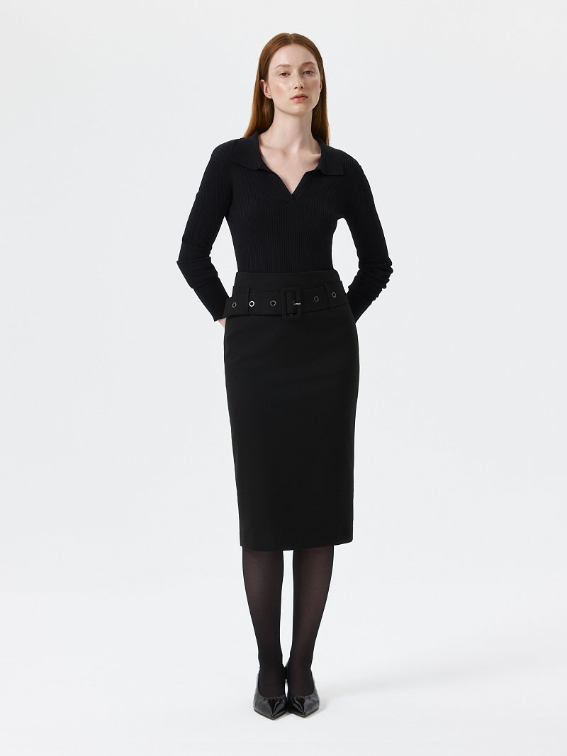 Юбка-карандаш с ремнем 