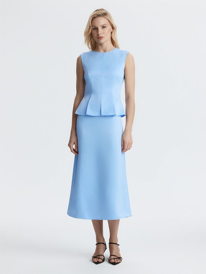 Атласный топ с баской