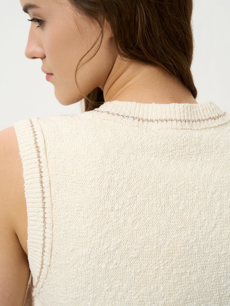 Вязаный топ из хлопка с бахромой