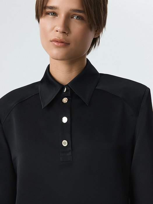 Атласная блуза-поло (Р158): фото №4