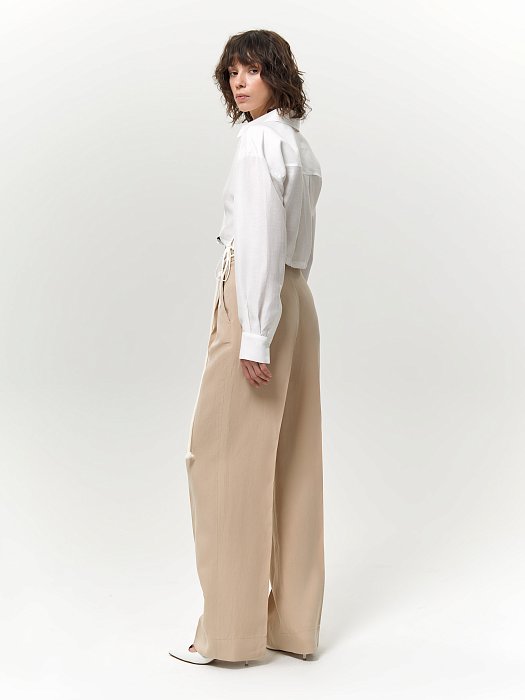 Удлиненные брюки со льном: фото №2