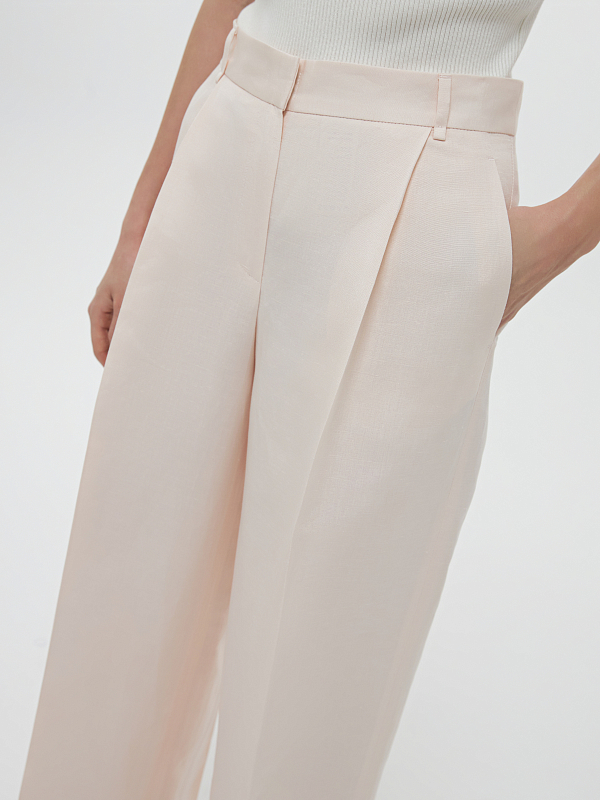 Брюки из смесового льна