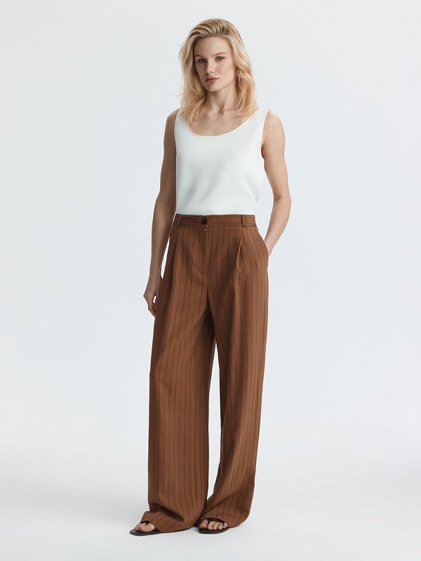 Брюки из вискозы в полоску