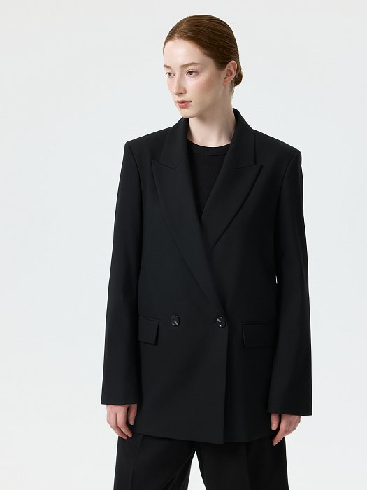 Прямой двубортный жакет: фото №3