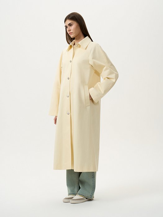Прямой плащ из хлопка: фото №4