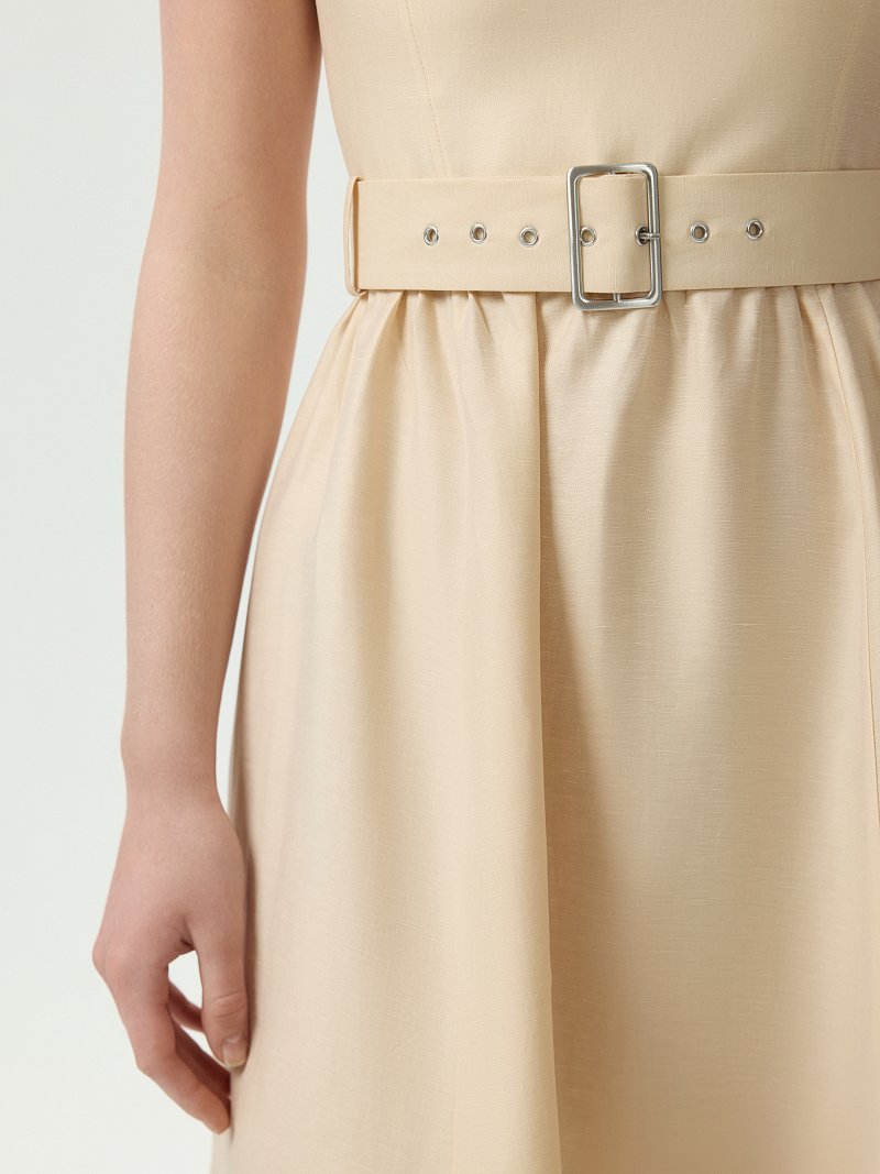 Льняной сарафан с поясом (Р158)