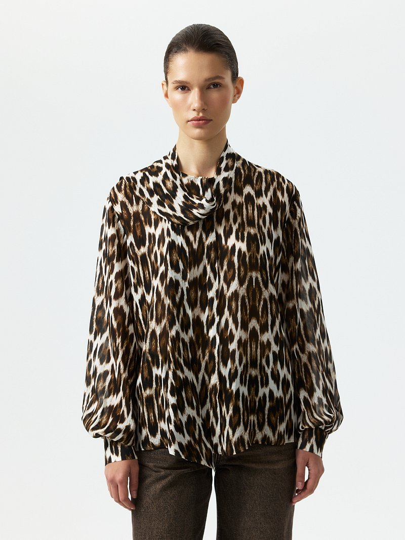 Блуза со съемным бантом