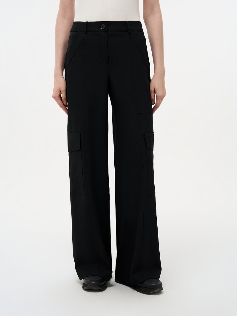Брюки-карго из костюмной ткани