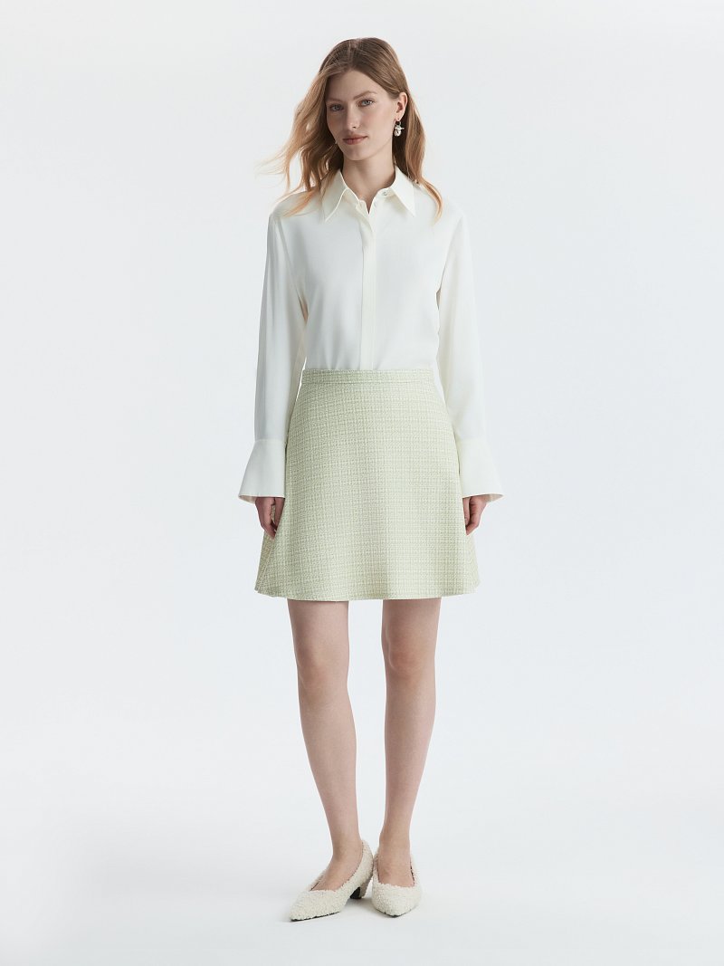 Расклешенная юбка из твида