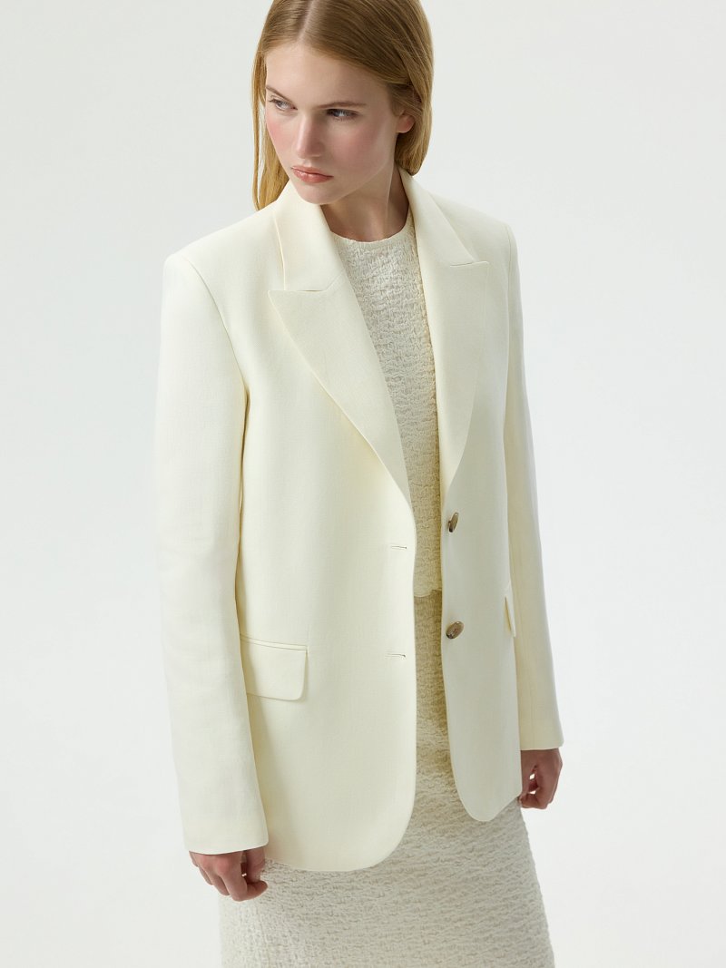 Прямой жакет из смесового льна