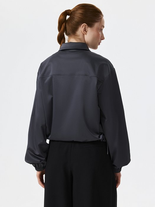 Атласная укороченная куртка: фото №4