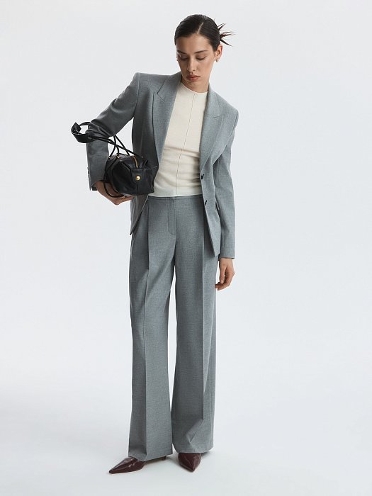 Приталенный жакет из фланели (Р158): фото №2