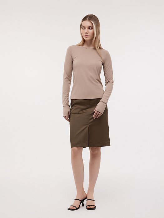 Облегающий лонгслив с вырезом для пальца: фото №4