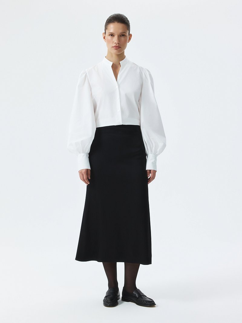 Атласная юбка-миди