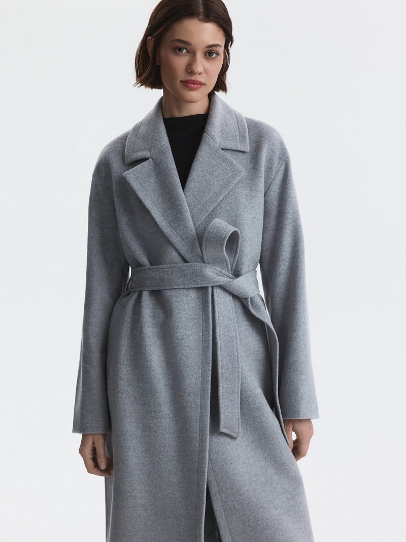 Пальто-халат из 100% шерсти