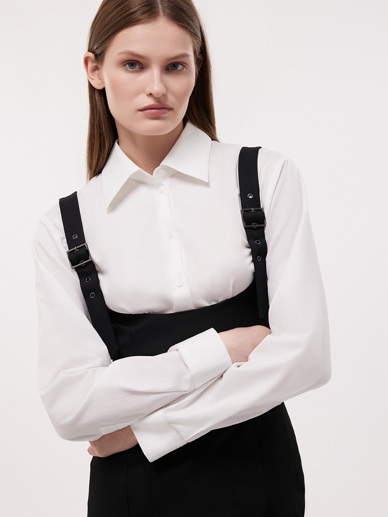 Короткий сарафан из костюмной ткани