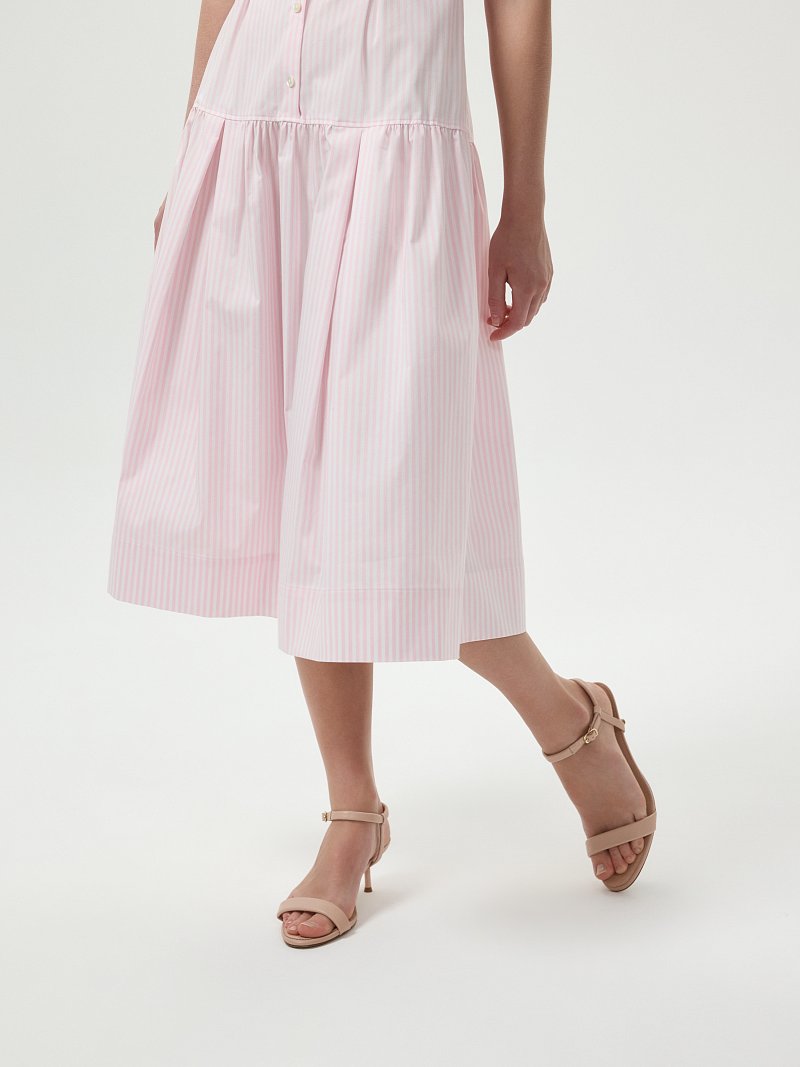 Платье-миди из хлопка в полоску