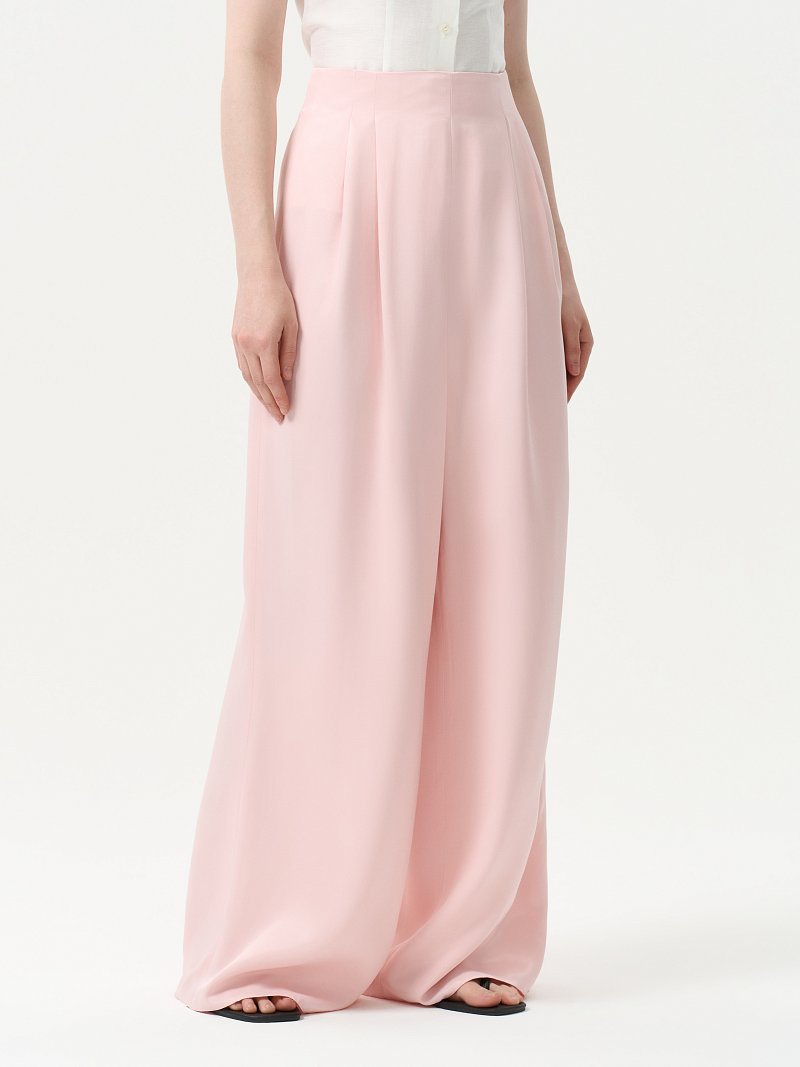 Атласные брюки-палаццо