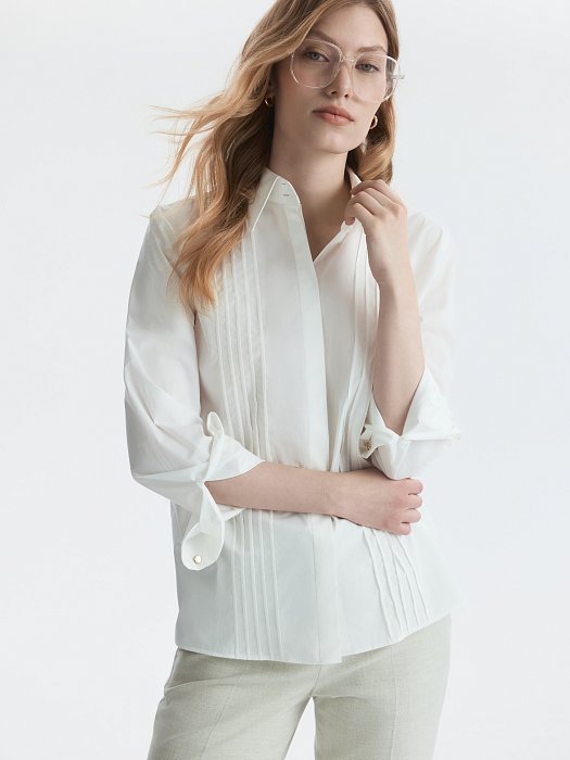 Хлопковая блуза с рельефами (Р158): фото №3