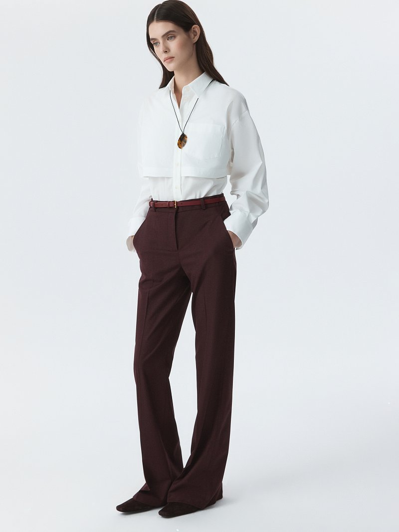 Расклешенные брюки из фланели